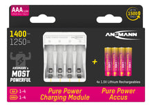 Ansmann Pure Power Charger with 4 AAA 1400 mah (4pk)