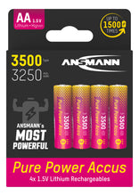 Ansmann Pure Power AA 3500 mah Li-Ion 4pk