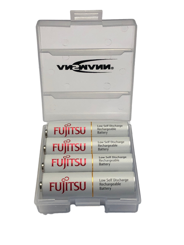 4 Fujitsu AA HR-3UTCEX NiMH 1.2V 2000mAh Min. 1900mAh Pre-charged Batteries with Ansmann premium battery box