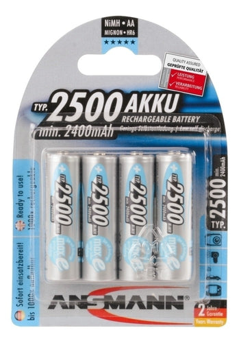 Ansmann Max E Plus AA 2500 mah Low Discharge Rechargeable Batteries 4pk
