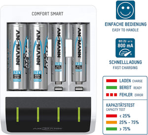 Ansmann Comfort Series for 4 AA / AAA, Smart